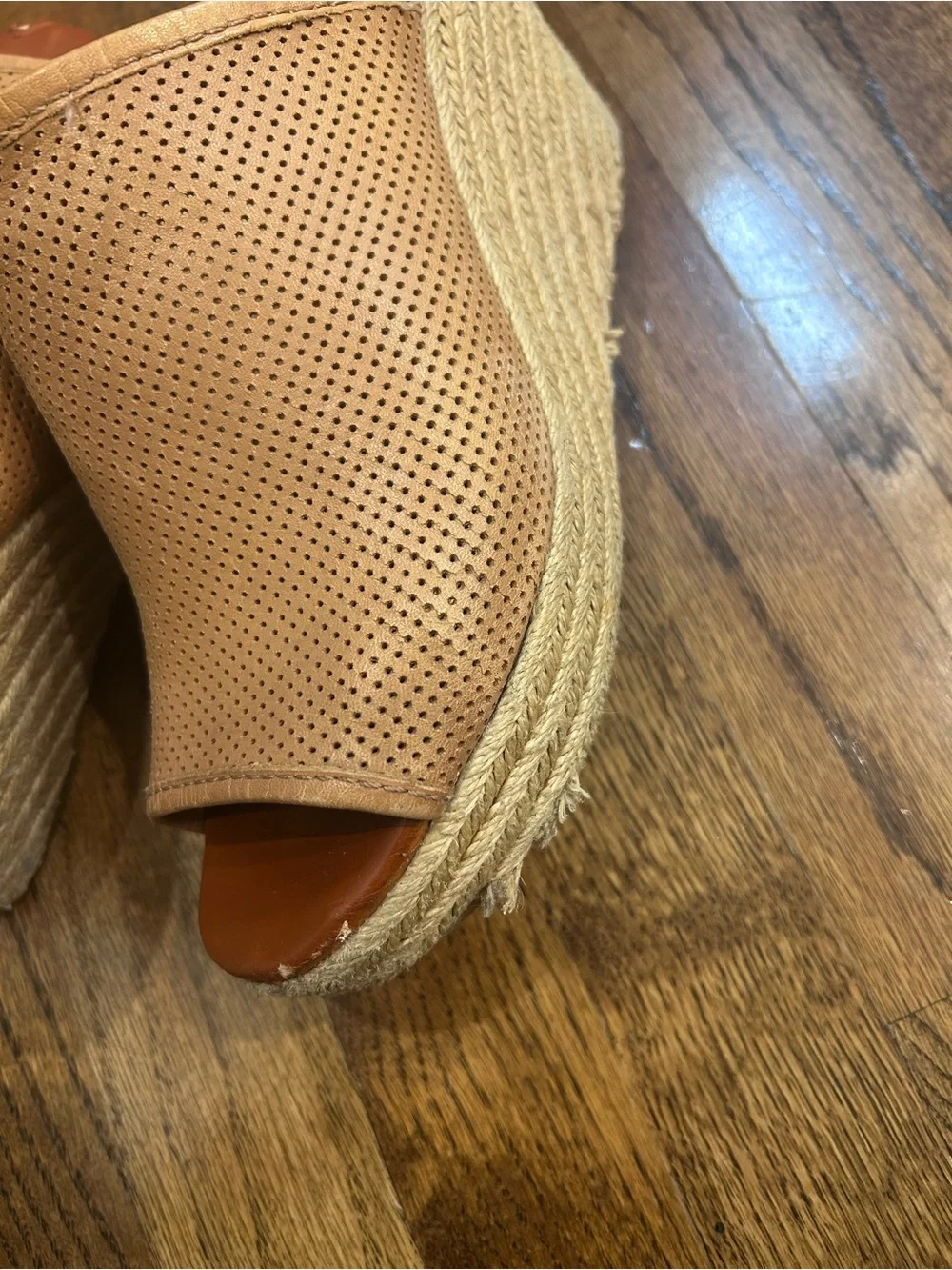 Lucky brand leather espidrille wedge